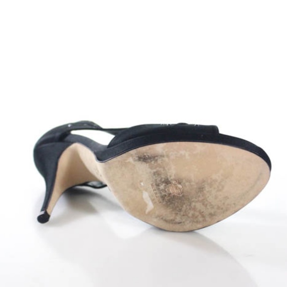 Black Rhinestone Natalie Portman Strappy Heels 38 - Picture 5 of 5